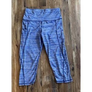 Neleus Sportswear Women's Blue Capri High Rise Leggings With Hip Pockets Size L